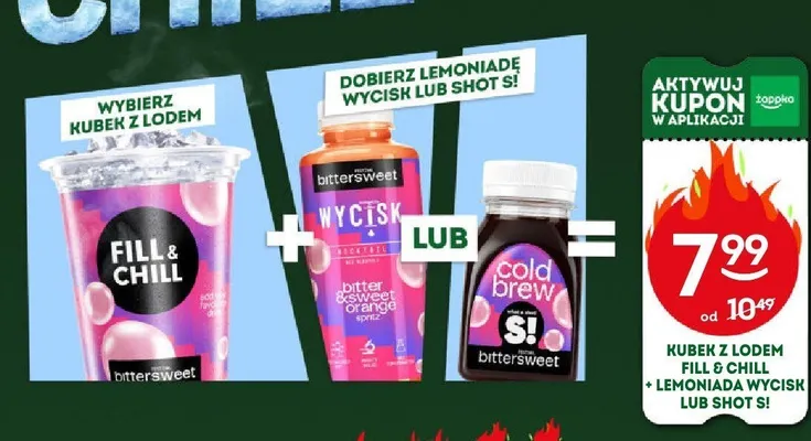 Zestaw kubek z lodem Fill & Chill + lemoniada Wycisk lub shot S! promocja w Żabka