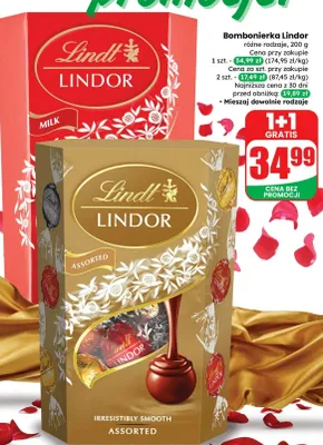 Bombonierka Lindor różne rodzaje promocja w Dino