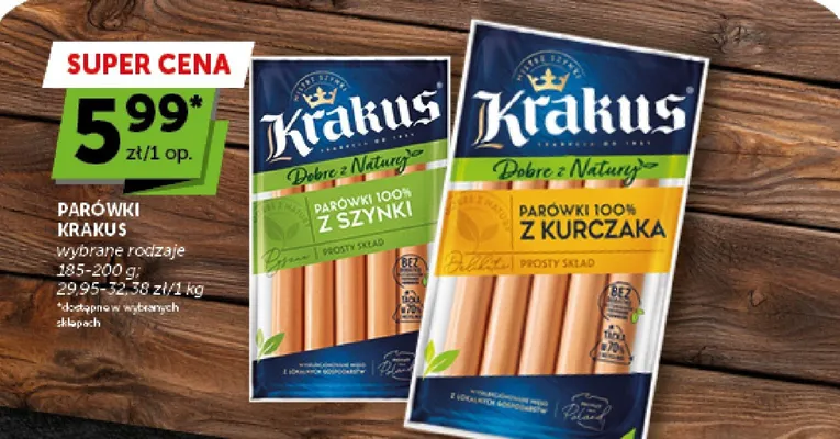 Parówki z szynki Krakus promocja w Groszek