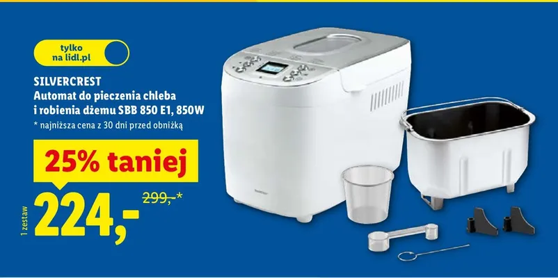Automat do pieczenia chleba i robienia dżemu SBB 850 E1, 850W promocja w Lidl