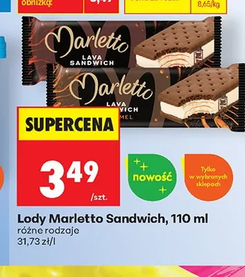 Lody Marletto Sandwich Caramel promocja w Biedronka
