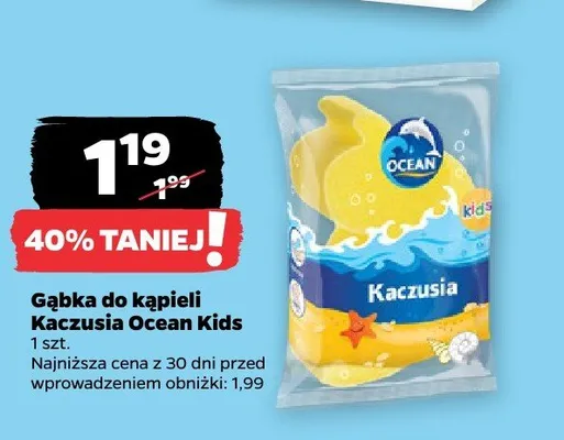 Gąbka do kąpieli Kaczusia Ocean Kids promocja w Netto