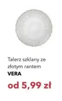 Talerz szklany ze złotym rantem - cena od: Vera promocja w Nela