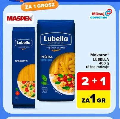 Makaron pióra penne rigate Lubella promocja w Carrefour Market