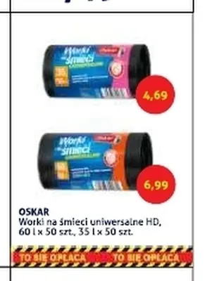 Worki na śmieci uniwersalne HD 60 l Oskar promocja w Blue Stop