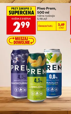 Piwo Prem Melon 4,5% promocja w Biedronka
