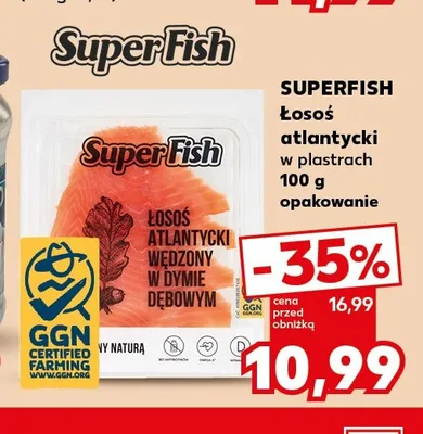 Łosoś atlantycki wędzony w dymie dębowym w plastrach Superfish promocja w Kaufland