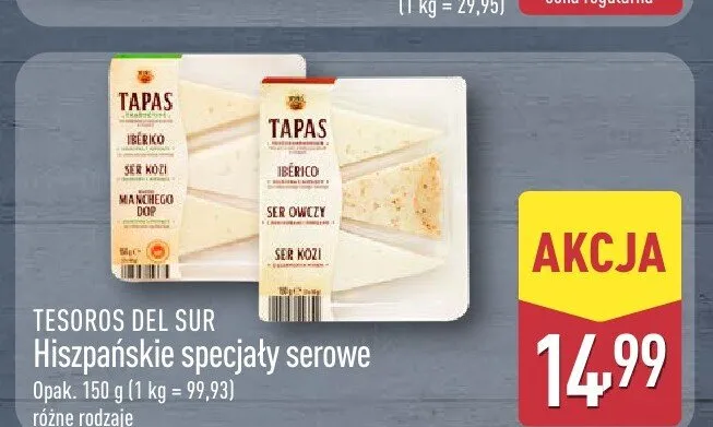 Hiszpańskie specjały serowe TESOROS DEL SUR promocja w Aldi