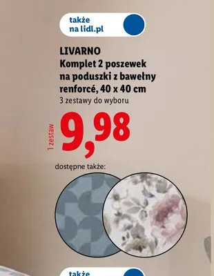 Komplet 2 poszewek na poduszki z bawełny renforcé Livarno promocja w Lidl
