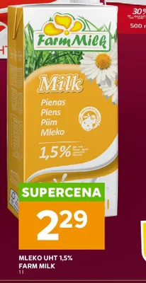 Mleko UHT 1,5% Farm Milk promocja w Stokrotka