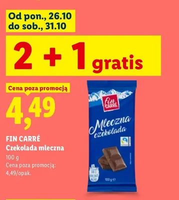 Czekolada mleczna Fin Carré promocja w Lidl