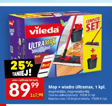 Mop + wiadro Ultramax Vileda promocja w Twój Market