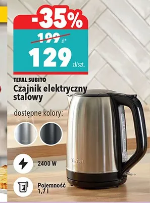 Czajnik elektryczny stalowy promocja w Biedronka