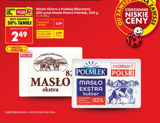 Masło ekstra Polmlek promocja w Biedronka