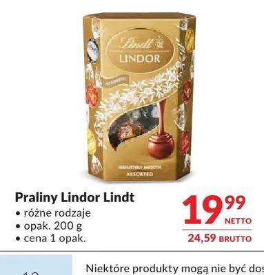 Praliny Lindor Lindt Assorted promocja w Makro