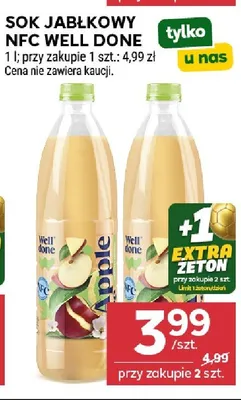 Sok jabłkowy NFC Well Done promocja w Stokrotka