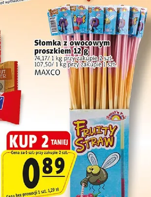 Słomka z owocowym proszkiem Fruity Straw promocja w Prim Market