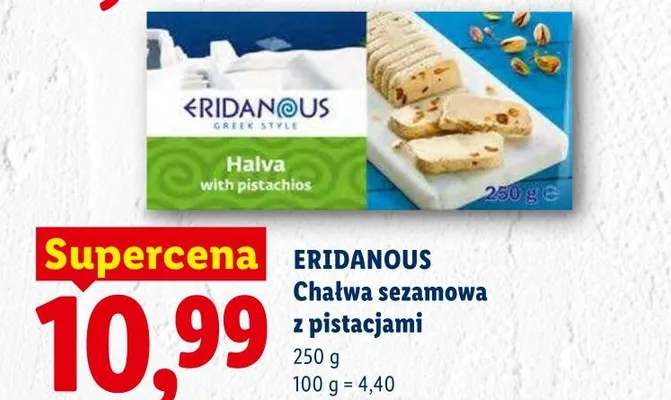 Chałwa sezamowa z pistacjami Eridanous promocja w Lidl