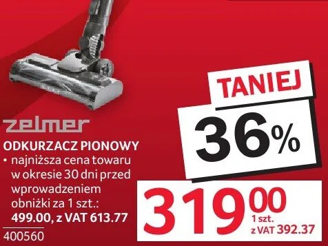 Odkurzacz ZELMER ODKURZACZ PIONOWY promocja w Selgros