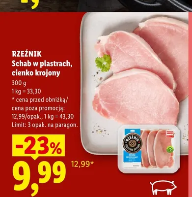 Schab w plastrach cienko krojony Rzeźnik promocja w Lidl