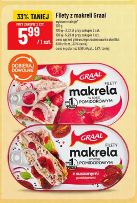 Filety z makreli w sosie pomidorowym z suszonymi pomidorami Graal promocja w POLOmarket