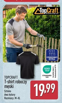 T-shirt roboczy męski TopCraft promocja w Aldi