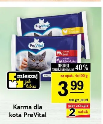 Karma dla kota PreVital z wołowiną promocja w Gram Market