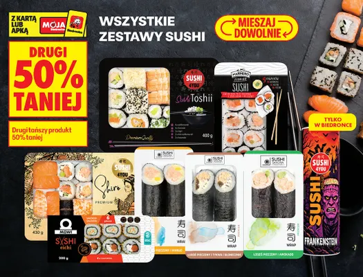 Sushi wrap pieczony łosoś i mango Sushi Sakura promocja w Biedronka