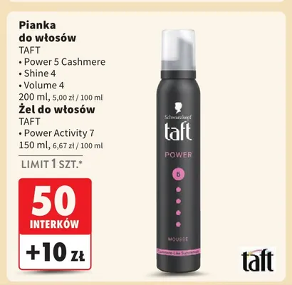 Żel do włosów Taft Power Activity 7 promocja w Intermarche
