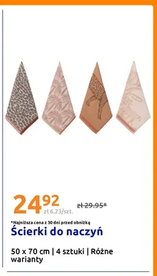 Ścierki do naczyń 50x70 cm 4-pak promocja w Action