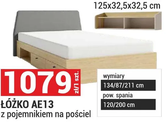 Łóżko AE13 z pojemnikiem na pościel promocja w Merkury Market