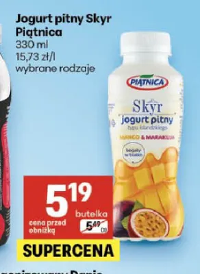 Jogurt pitny Skyr Piątnica promocja w Delikatesy Centrum
