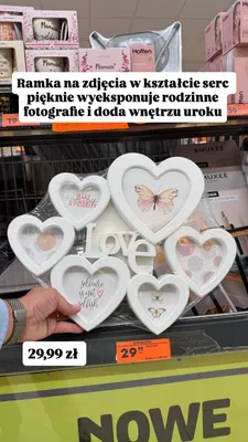 Ramka na zdjęcia w kształcie serc promocja w Biedronka