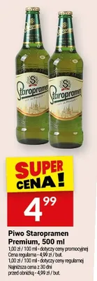 Piwo Staropramen Premium, 500ml promocja w Twój Market