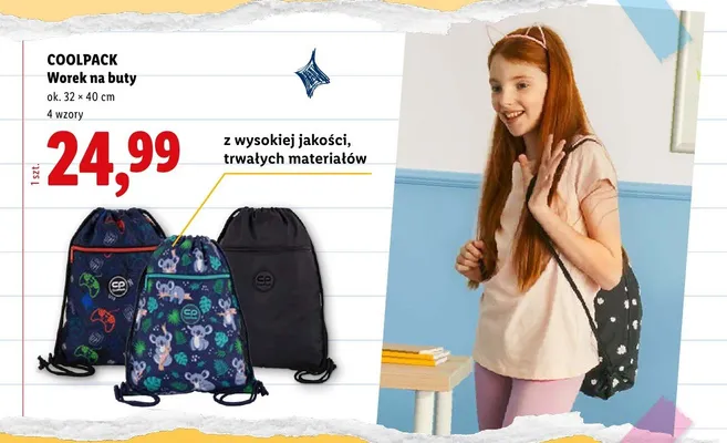Worek na buty Coolpack promocja w Lidl
