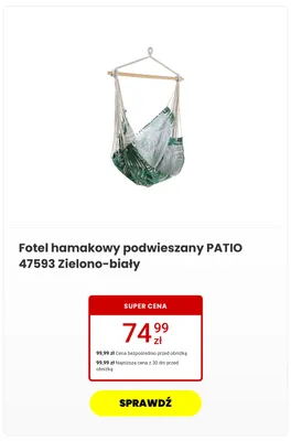Fotel hamakowy podwieszany Patio promocja w Media Expert