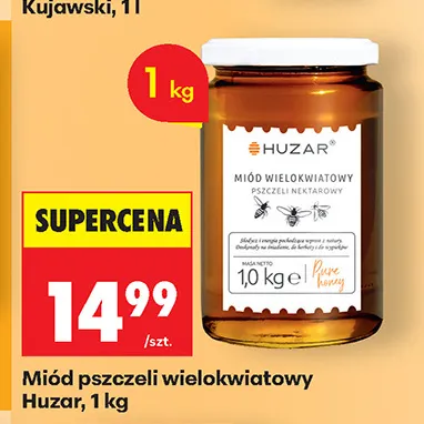 Miód pszczeli wielokwiatowy Huzar promocja w Biedronka