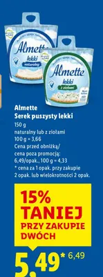 Serek puszysty lekki naturalny lub z ziołami promocja w Lidl