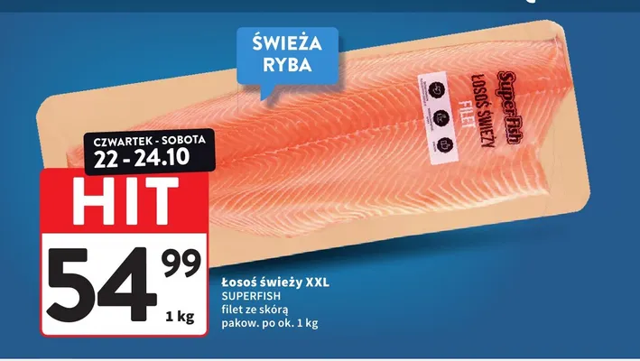 Łosoś świeży XXL Superfish promocja w Intermarche