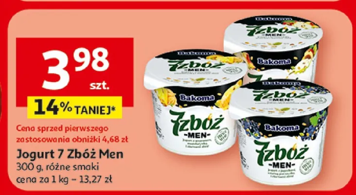 Jogurt 7 Zbóż Men różne smaki promocja w Auchan
