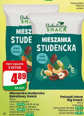 Mieszanka studencka Bakaliowy Snack promocja w Dino