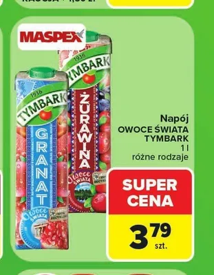 Napój Tymbark Owoce Świata Żurawina promocja w Carrefour