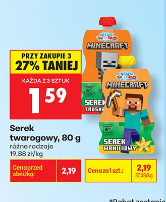 Serek twarogowy Kids World Minecraft promocja w Biedronka
