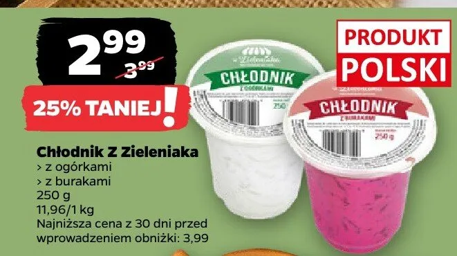 Chłodnik z ogórkami Z Zieleniaka promocja w Netto