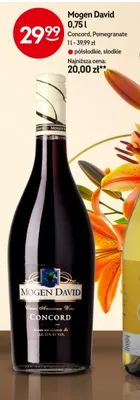 Wino Mogen David Concord półsłodkie promocja w Żabka