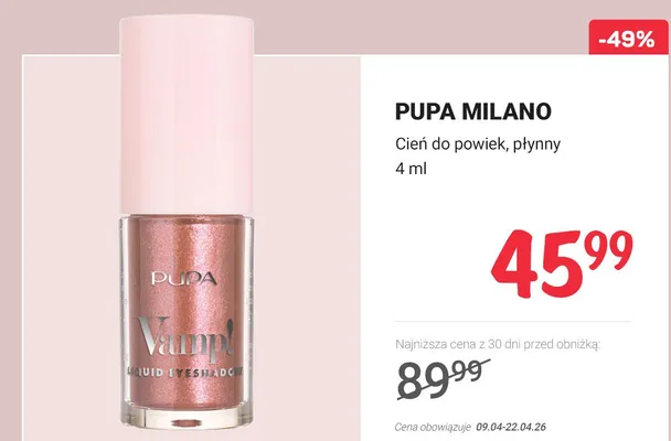 Cień do powiek, płynny promocja w Rossmann