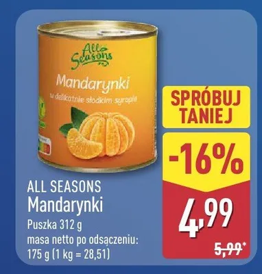 Mandarynki All Seasons promocja w Aldi
