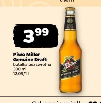 Piwo Miller Genuine Draft promocja w Netto