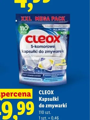 Kapsułki do zmywarki Cleox promocja w Lidl