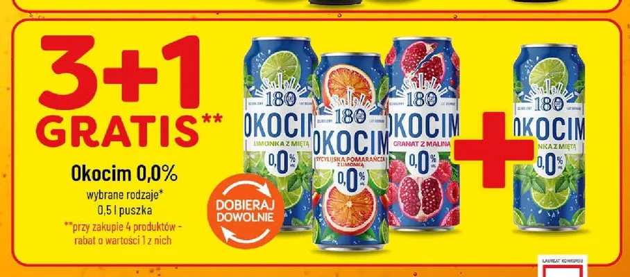 Piwo bezalkoholowe Okocim Granat z Maliną promocja w POLOmarket